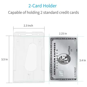 Portatarjetas transparente de plástico para tarjetas de crédito estándar, protección.
