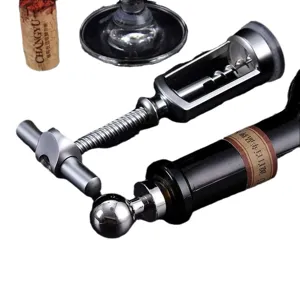Professioneller Metall Wein-Flaschenöffner, robuster Korkenzieher für Küche und Bar.