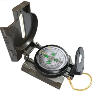 Boussole de Camping Militaire Étanche Lumineuse Boussole de Poche Portable Pliable Boussole de Survie pour Randonnée Aventure en Plein Air