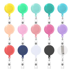 Badgehouder ABS Intrekbaar Sleutelhanger ID Badgehouder Met Riemclip En Nylon Koord Voor Kantoor School Sleutels