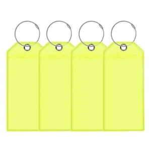 Vertical Transparent Waterproof PVC Card Holder Luggage Tag With Stainless Steel Wire Ring ID Badge Holder