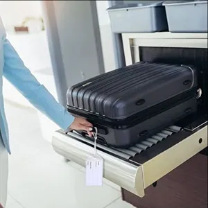 Porte-étiquette de bagage transparent vertical en PVC, étui imperméable pour badge ID