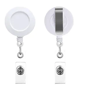 Witte intrekbare badgehouder ID kaart clip ABS sleutelhanger voor op kantoor thuis