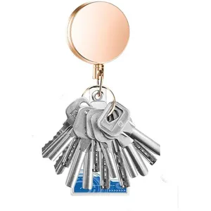 Roségoud intrekbare sleutelhanger 4cm, zware badgehouder en uittrekbare sleutelhouder.