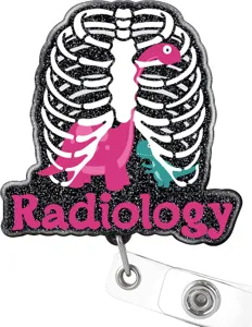 Portabadge esqueleto dinosaurio radiología, soporte retráctil para gafete de enfermera.