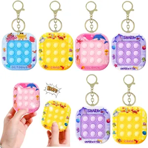 Mini Ozean Tier Fidget Pop It Spielzeug Schlüsselanhänger Tragbares Silikon Dekompression Sensorisches Spielzeug Finger Spiel Schlüsselring