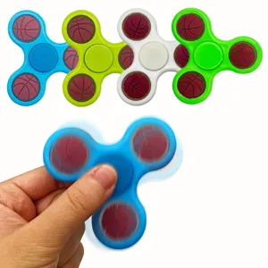 Creative Plastic Three Leaf Basketball Fidget Spinner Colorful Decompression Toy Stress Relief Hand Spinner Toy