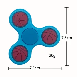 Blue basketball fidget spinner 3-leaf stress relief toy handheld sensory game 7.3cm new