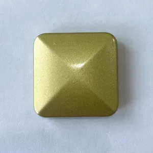 Gold square metal kinetic desk toy detail shot showing the smooth alloy flip spinner surface.