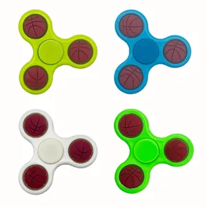 Colorful 3-leaf basketball fidget spinner stress relief toy portable anti anxiety hand spinner