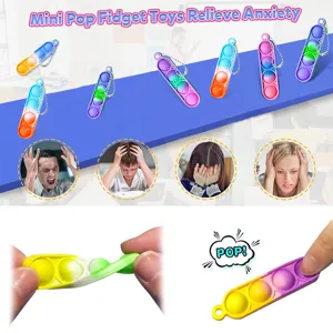 Mini pop fidget spielzeug schluesselanhänger bunter silikon antistress spielzeug kinder