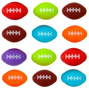 Colorful rugby fidget spinner toys, stress relief spinning finger toys for kids and adults.