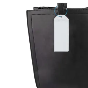 Clear vertical PVC luggage tag ID card holder waterproof badge protector for travel