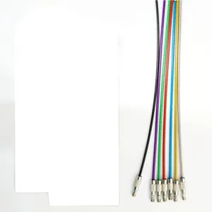 Colorful stainless steel wire cable keychains with screw lock loops for luggage tags cards.
