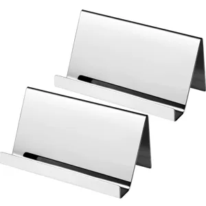 Moderno Portabiglietti da Visita in Acciaio Inossidabile 304 Supporto da Scrivania Organizer per Ufficio