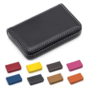 PU Leather Business Card Holder Pocket Credit ID Card Case Magnetic Closure Slim Card Organizer For Office Men Women