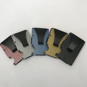 Kohlefaser RFID Kartenetui minimalistischer Kreditkartenhalter Geldklammer Set