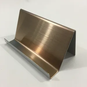 Portabiglietti da visita in acciaio inox 304 spazzolato bronzo, espositore da scrivania elegante.