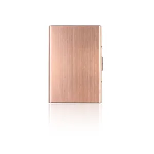Stainless steel card holder credit case rose gold metal wallet minimalist pocket organizer