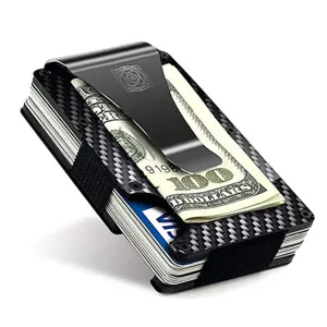 Kohlefaser Kartenetui Minimalistischer RFID-Blockierung Kreditkartenetui Schlanke Metall Geldklammer Visitenkartenetui Für Herren
