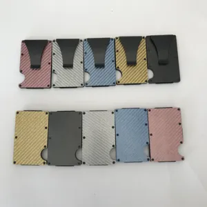 Kohlefaser Kreditkartenetui minimalistische Geldbörse schmale Metallhülle für Herren