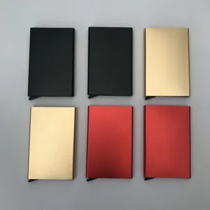 Tarjetero automático de aluminio cartera delgada de metal tarjetero de crédito minimalista estuche