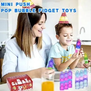 Mini Push Pop Bubble Fidget Juguete Rectangulo Silicona Llavero Antiestres Regalo