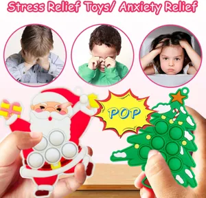 Natale silicone bolla fidget giocattolo portachiavi antistress albero di natale ciondolo