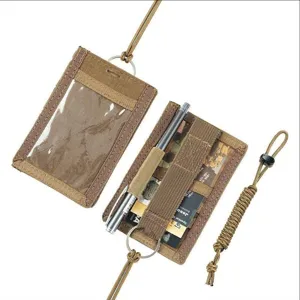 Taktischer wasserdichter Ausweishalter mit Lanyard, multifunktionales Kartenetui Stifthalter.