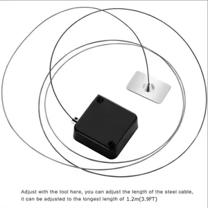 Detail view of the telescopic steel cable pull box, highlighting the flexible wire length.
