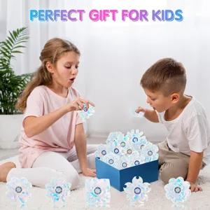 Colorful laser fidget spinner toy for kids stress relief party favor gift box set.
