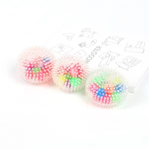 Rainbow squeeze spiky ball toy, TPR soft rubber sensory stress relief toy 6cm for kids adults