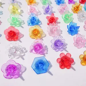 Colorful crystal plastic finger spinners, cute flower and animal shapes, stress relief toys.
