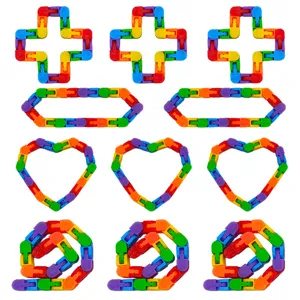 Multicolor Plastic Snap and Click Fidget Track Toy Bendable Sensory Stress Relief Toy For Kids And Adults Daily Play