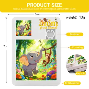 Giocattolo puzzle scorrevole a cartoni animati per bambini labirinto 5x7cm 13g leggero