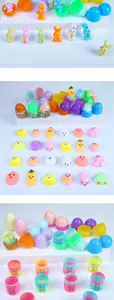 Set giococattoli coniglio di Pasqua, uova sorpresa colorate, squishies e molle magiche per feste.