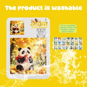 Simpatico giocattolo puzzle scorrevole con disegno di panda, 16 griglie per bambini.