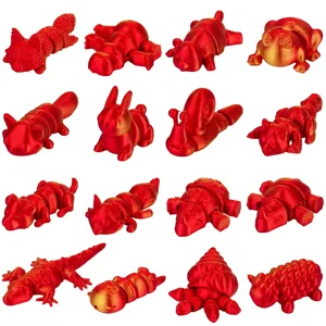 Figurine di animali articolati stampate in 3D giocattolo flessibile antistress regalo sorpresa.