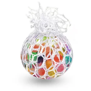 Colorful mesh squeeze ball stress relief toy, soft TPR tactile sensory toy for kids and adults.