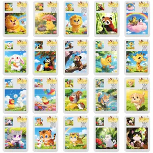 Simpatico puzzle scorrevole a 16 griglie di animali della foresta, mini giocattolo educativo per bambini.