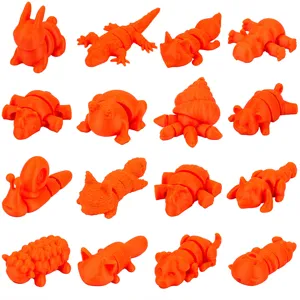 Set di animali articolati stampati in 3D, mini giocattoli in plastica flessibili, Pasqua