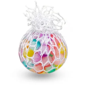 TPR mesh squeeze ball featuring colorful water beads stress relief toy product detail view