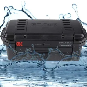 Waterproof hard case for outdoor survival, shockproof protective tool storage box EDC gear.