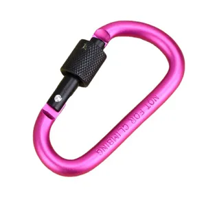 Aluminium Karabiner D-Form mit Schraubverschluss, sicherer Clip für Outdoor Camping und Wandern.