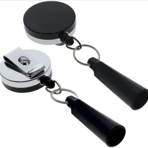 Portabolígrafos de silicona retráctil llavero carrete de credencial elástico con clip.