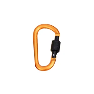 Aluminiumlegierung D-förmiger Karabiner mit Schraubverschluss Detail für Outdoor Camping.