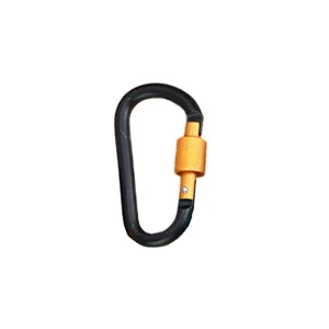 Aluminiumlegierung D-Typ Verriegelung Karabiner Outdoor Camping Hardware Detailansicht schwarz