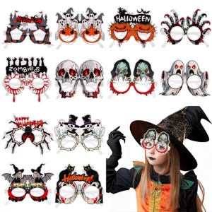 Gafas Decorativas de Fiesta de Halloween Calabaza Esqueleto Fantasma Divertidas Accesorios de Foto Monturas de Gafas Suministros