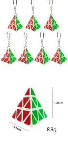 Mini Pyraminx Magic Cube Keychain Puzzle Toy 4.2cm Portable Decompression Hanging Pendant