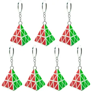 Mini 3D Pyramid Rubik's Cube Keychain Educational Fidget Stress Relief Toy Plastic Puzzle Keyring For Kids Adults